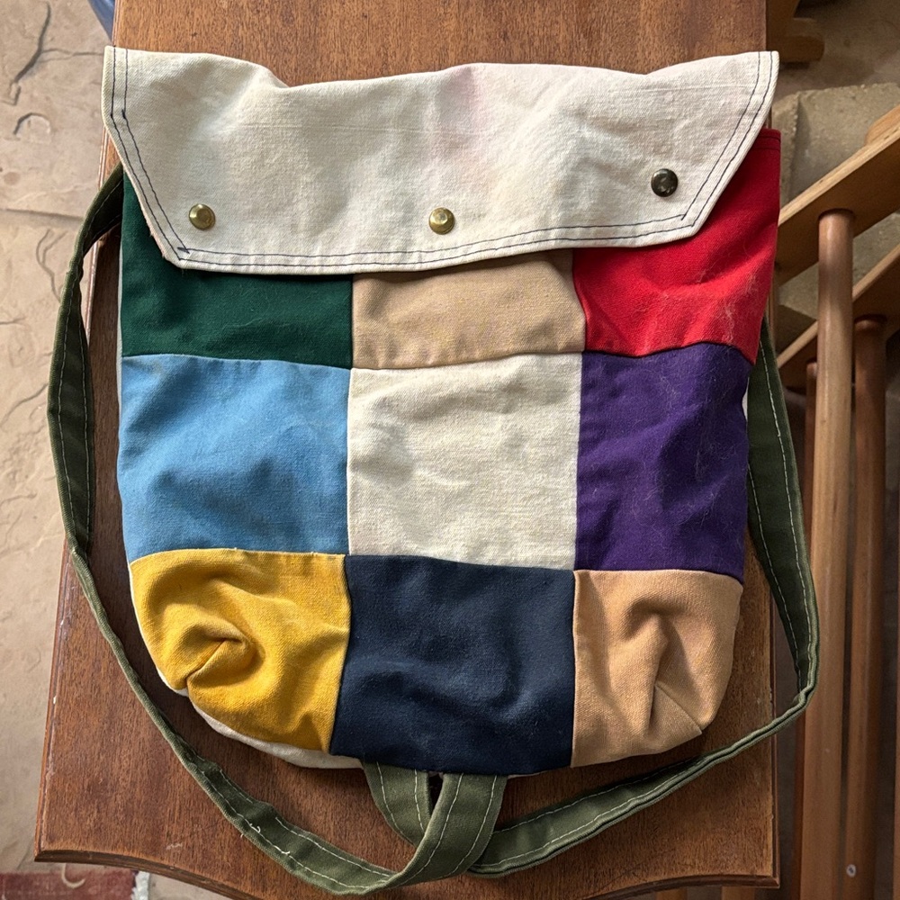 Unique Vintage Multicolor Patchwork Backpack